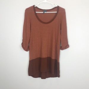 Anthropologie Left of Center Burnt Orange Shirt